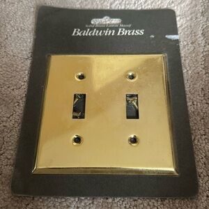 Baldwin SOLID BRASS Laiton Massif Switch plate card NEW